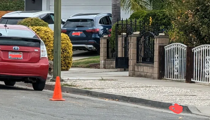My Neighbor That's Written 3 Notes On My Car For Parking In Front Of Her House (On A Public Street) Blocked A Spot With A Cone