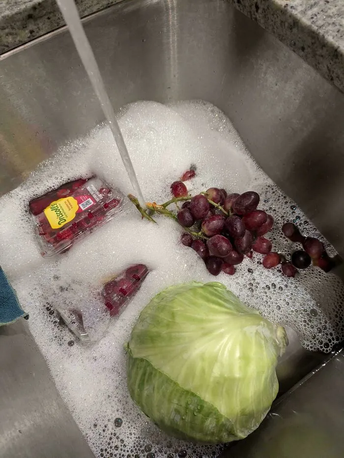 My Mom Washes Her Fruits & Veggies In Soapy Water