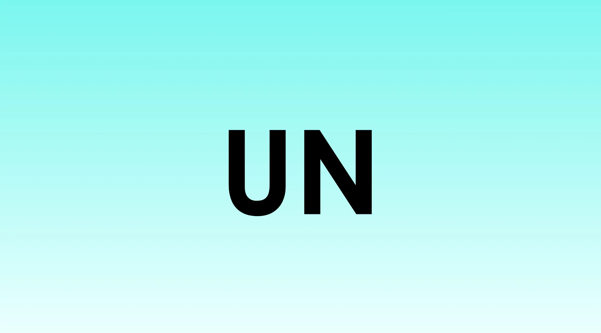 Text showing bold UN letters on a gradient blue background representing what UN stands for in a pub quiz.