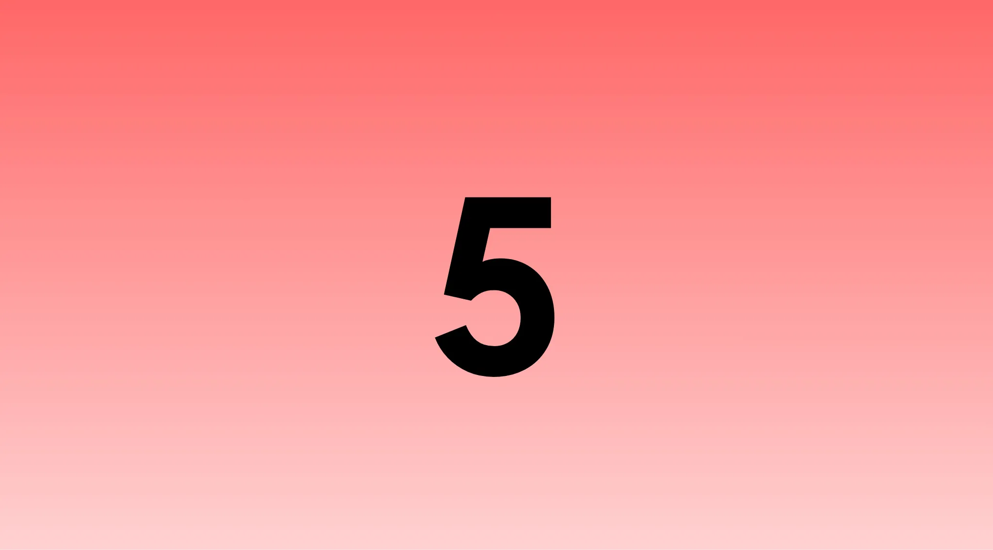 Number 5 displayed in bold black on a pink gradient background for a pub quiz about Roman numerals.