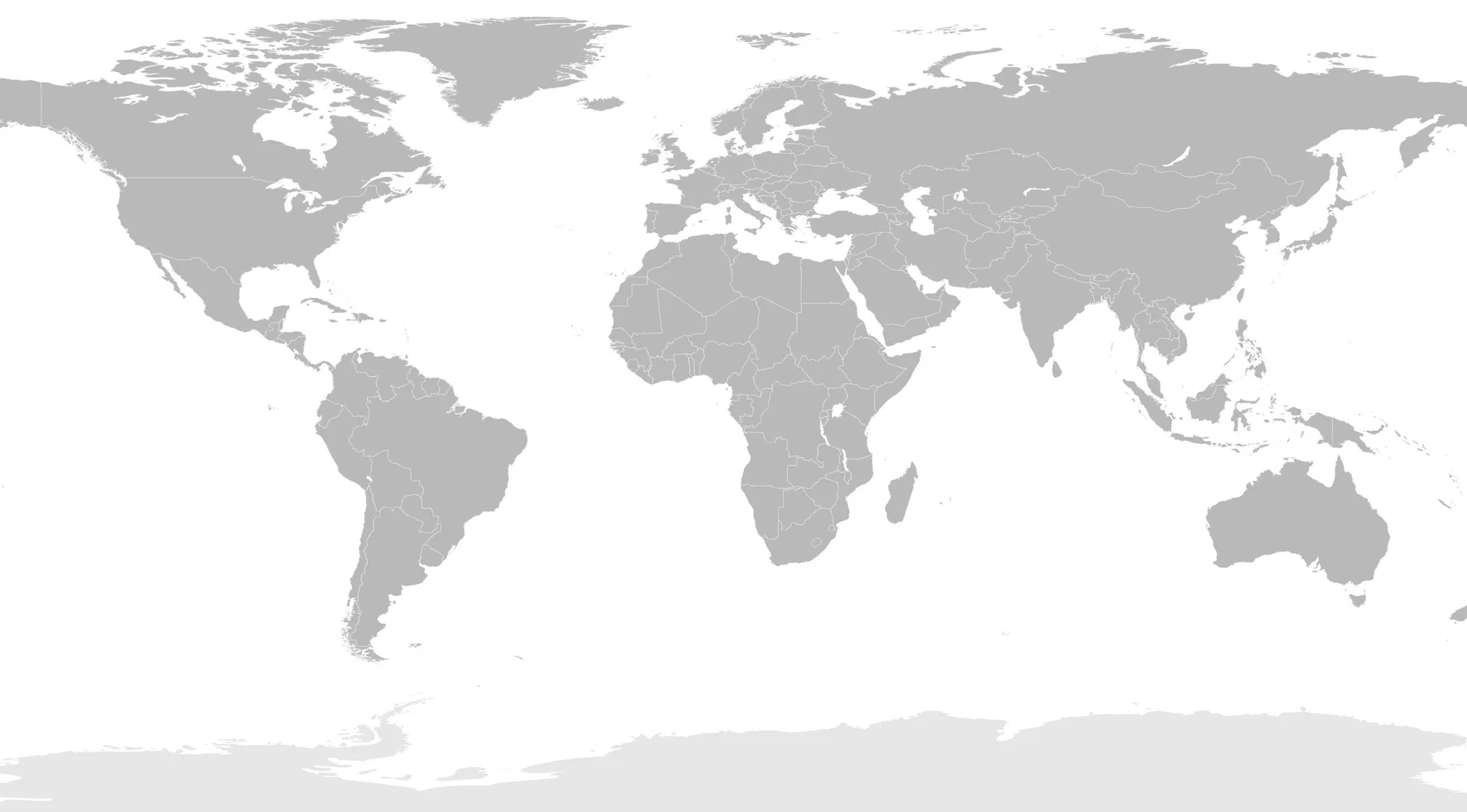 World map in grayscale showing all continents, highlighting southernmost continent for pub quiz challenge.