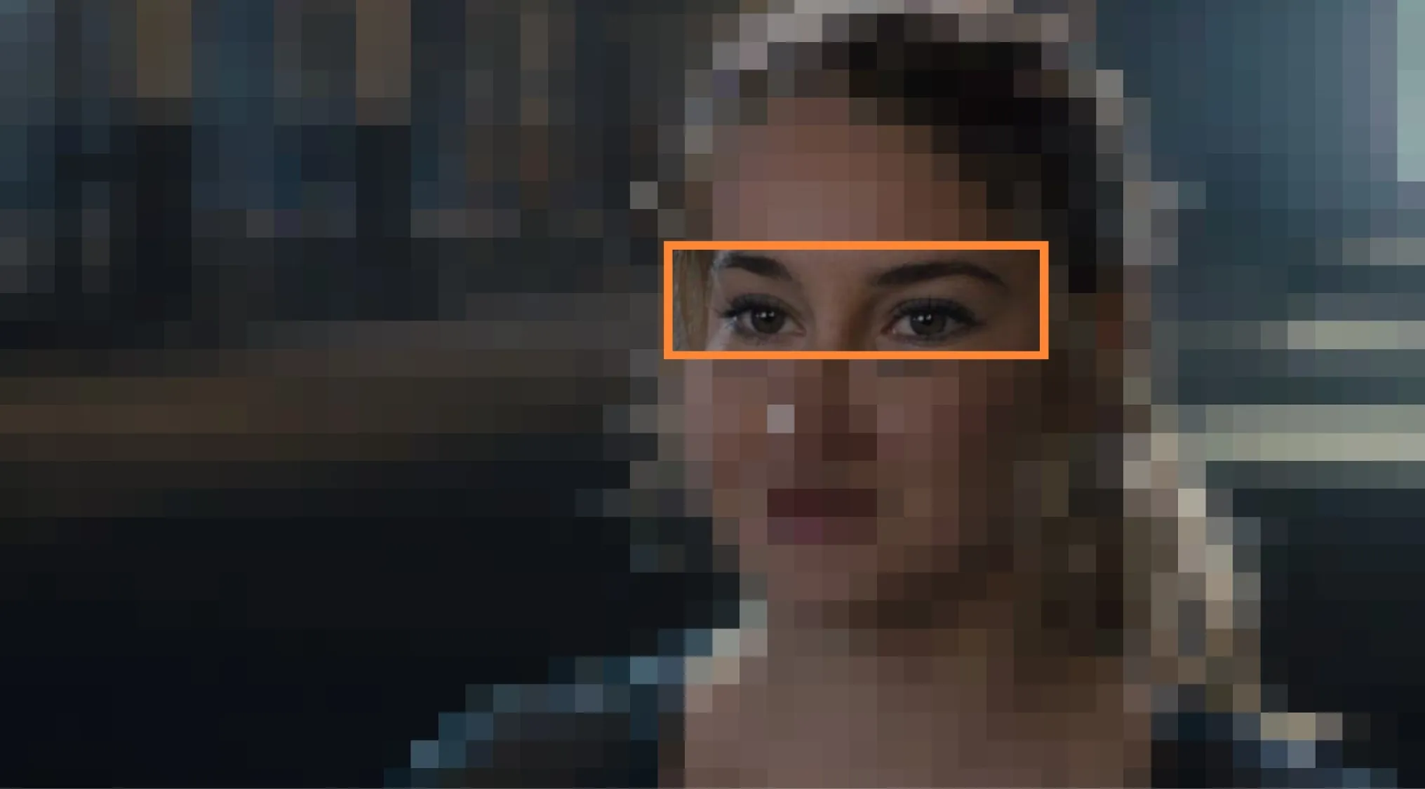 Close-up of a character’s eyes from a dystopian franchise, challenging viewers to guess the movie from the gaze.