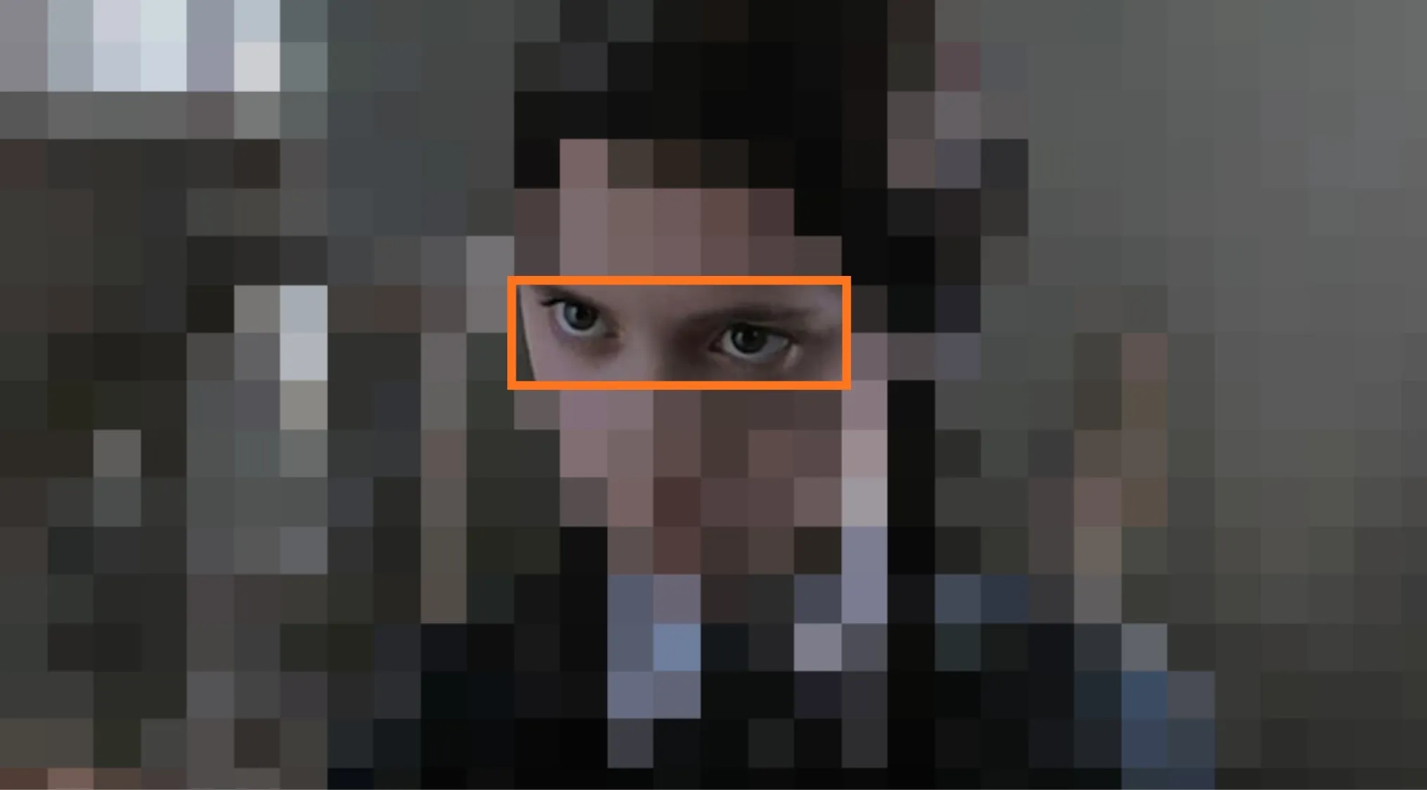 Close-up of gothic film character's eyes in a dark setting, part of guessing the movie from characters' eyes challenge.