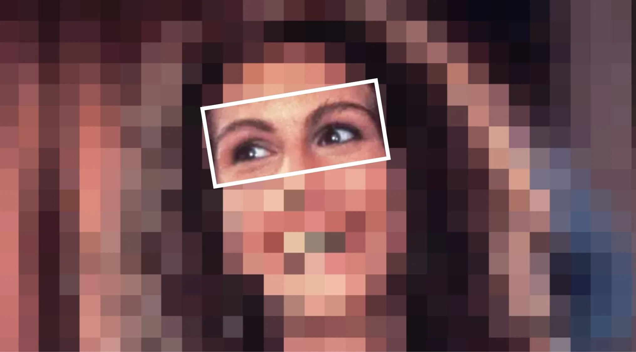 Close-up of a female character's eyes from a movie scene for Guess The Movie From The Characters' Eyes challenge.