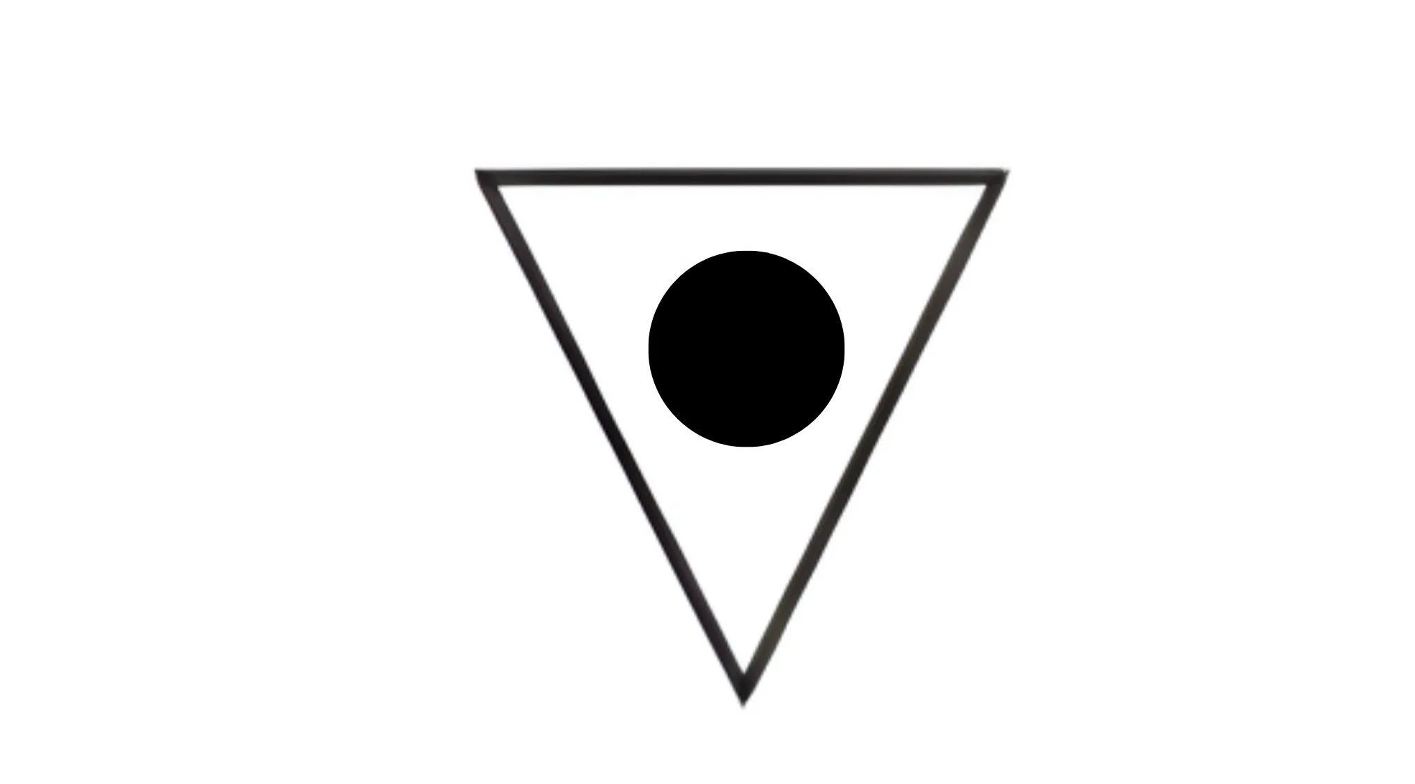 Black circle inside an inverted triangle, highlighting which figure is part of the group labeled B.