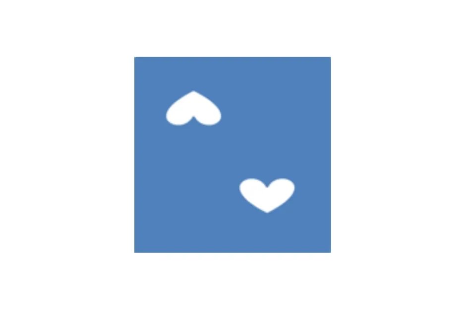 Folded paper with two white heart-shaped punches on a blue background, showing paper folding and heart shape cutouts.