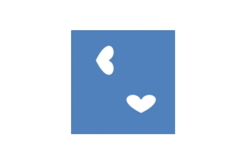 Blue paper with two heart-shaped punches cut out, showing the effect after the paper has been folded and cut.
