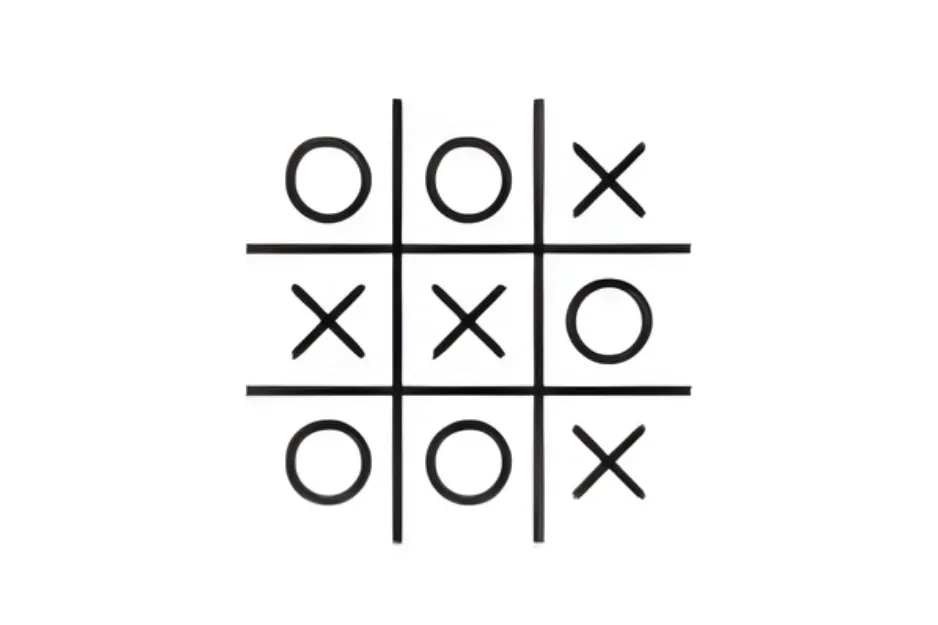 Tic tac toe grid with X and O marks, illustrating a puzzle to determine which grid comes next in the sequence B.