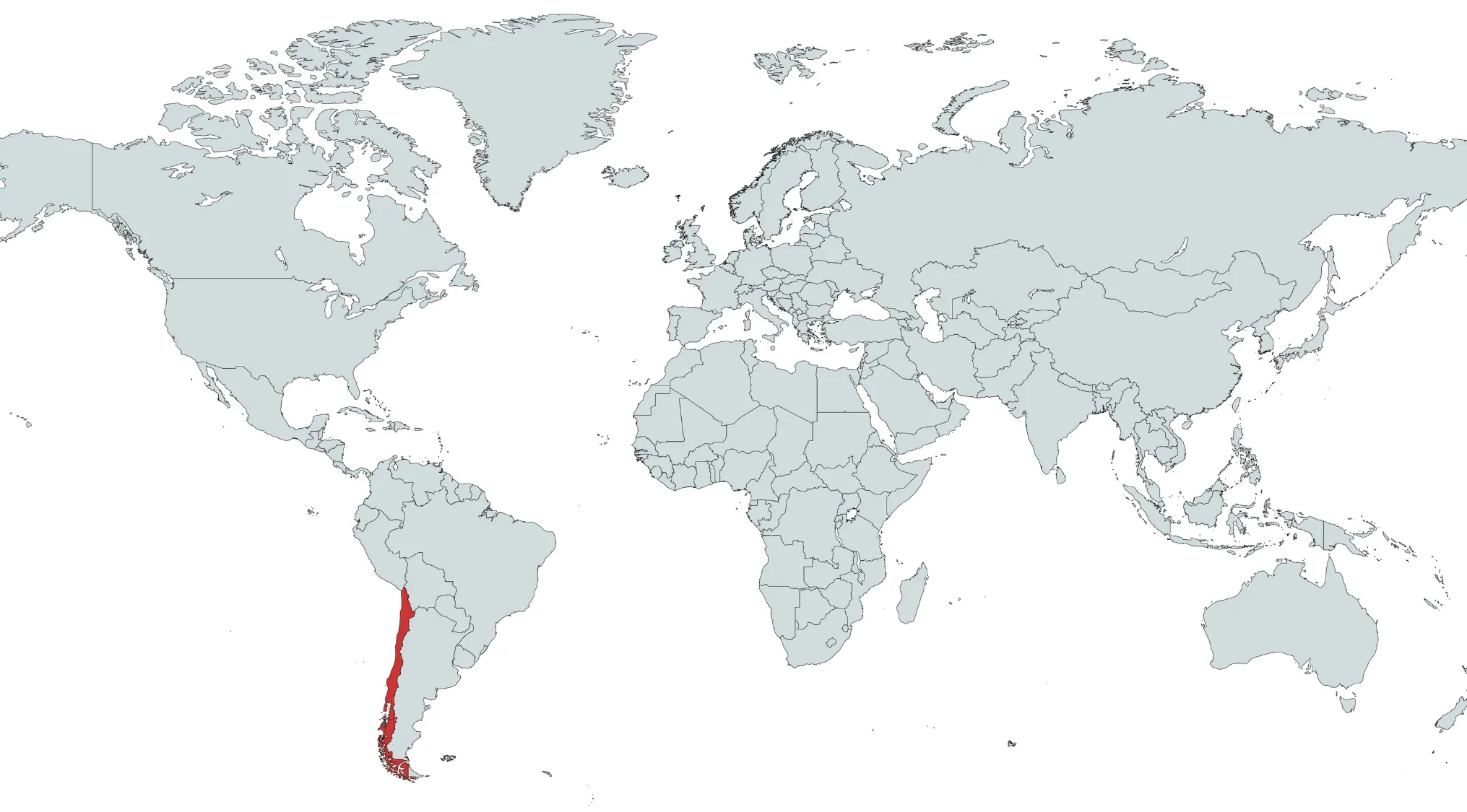 Map highlighting the country in South America used for the guess the country on the map challenge.