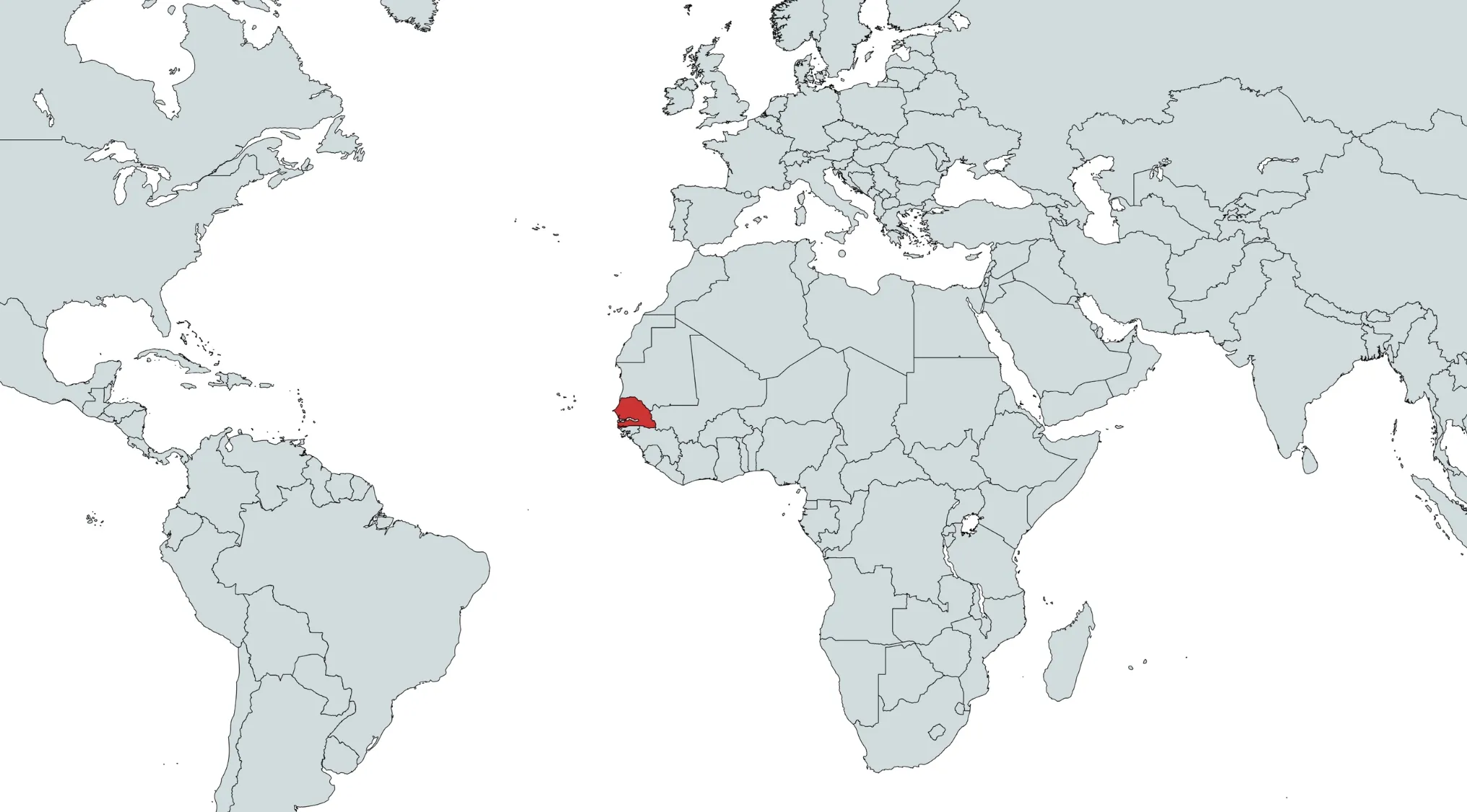 Map highlighting a country in West Africa in red, focusing on guessing the country on the map.