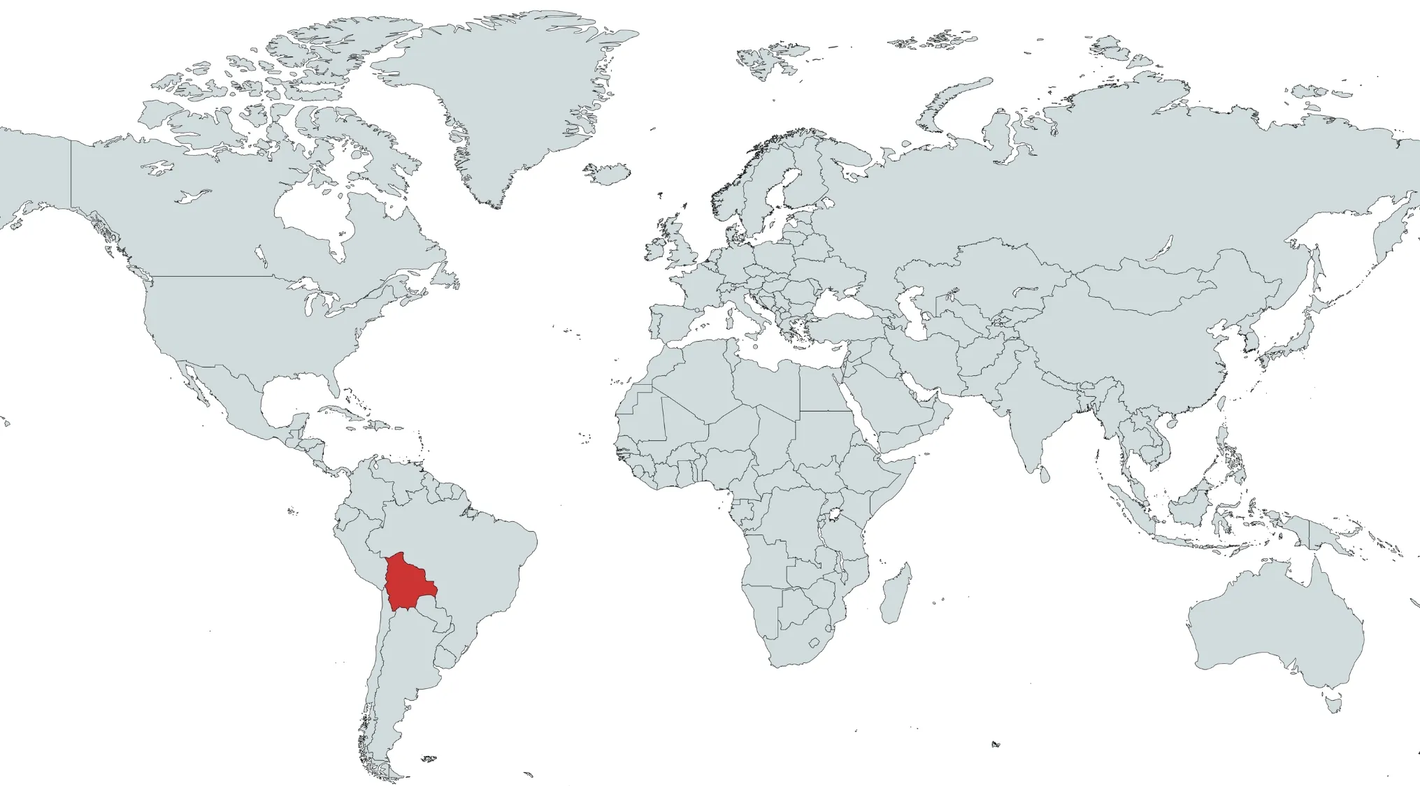 Map highlighting one country in South America in red, focusing on guessing the country on the map.