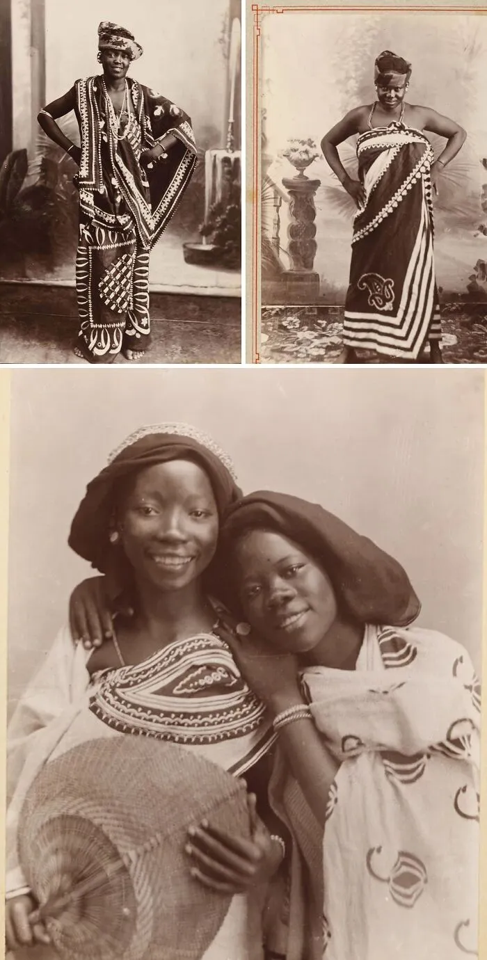 Ladies From Zanzibar, Tanzania, Dressed On Their Best, Some Have Gold Chains And Bright Smiles, Circa 1890s And 1900s