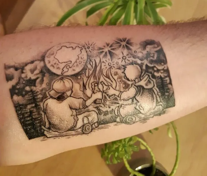 Best Friend Passed Away Last Year. Got My First Tattoo To Remember All The Good Times We Had. Thanks To Tom At Crock Ink, Nancy, France