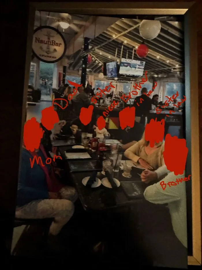 For Christmas, My Brother Gifted Everyone In The Family A Family Photo With A Matching-Sized Frame