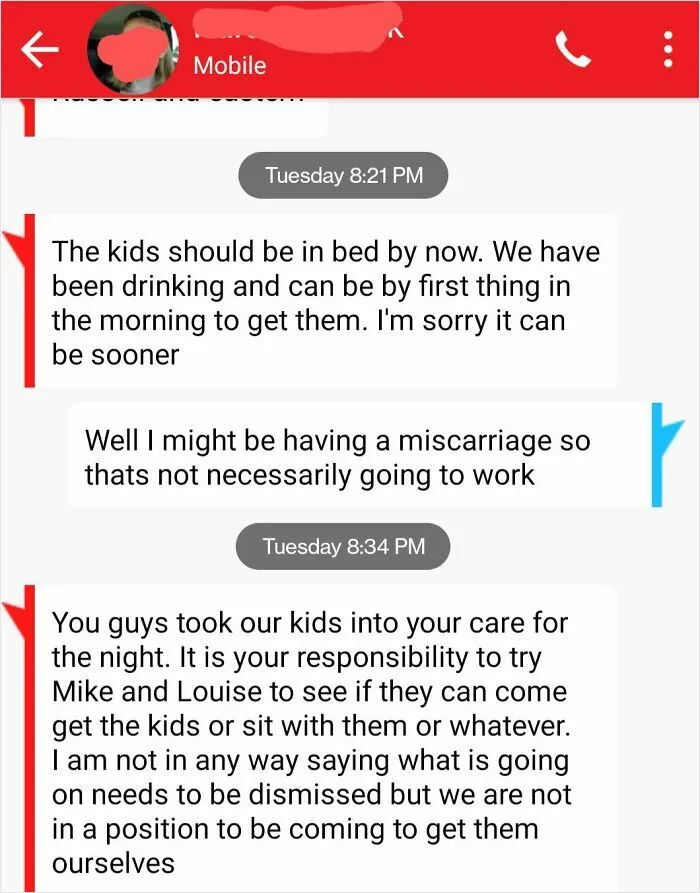 My Sister, When I Asked Her To Pick Up Her Kids So I Could Go To The Emergency Room While Having A Miscarriage