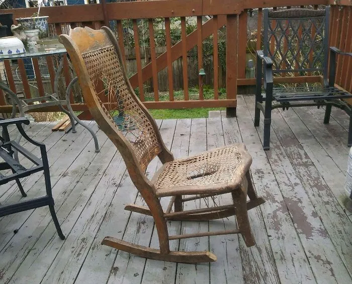 My Grandmother Gave This Chair To Me When I Was A Little Girl. My 47-Year-Old Brother Destroyed It (Left It Outside And Chopped It)