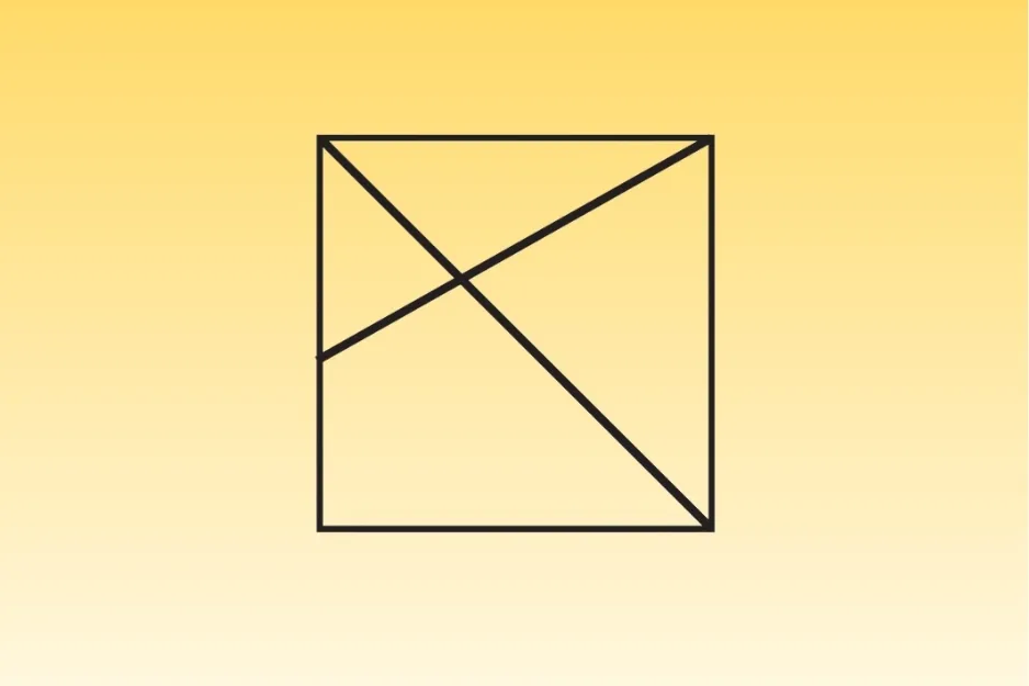 Abstract geometric shape with black lines inside a square, illustrating a concept to complete the progressive matrix A.