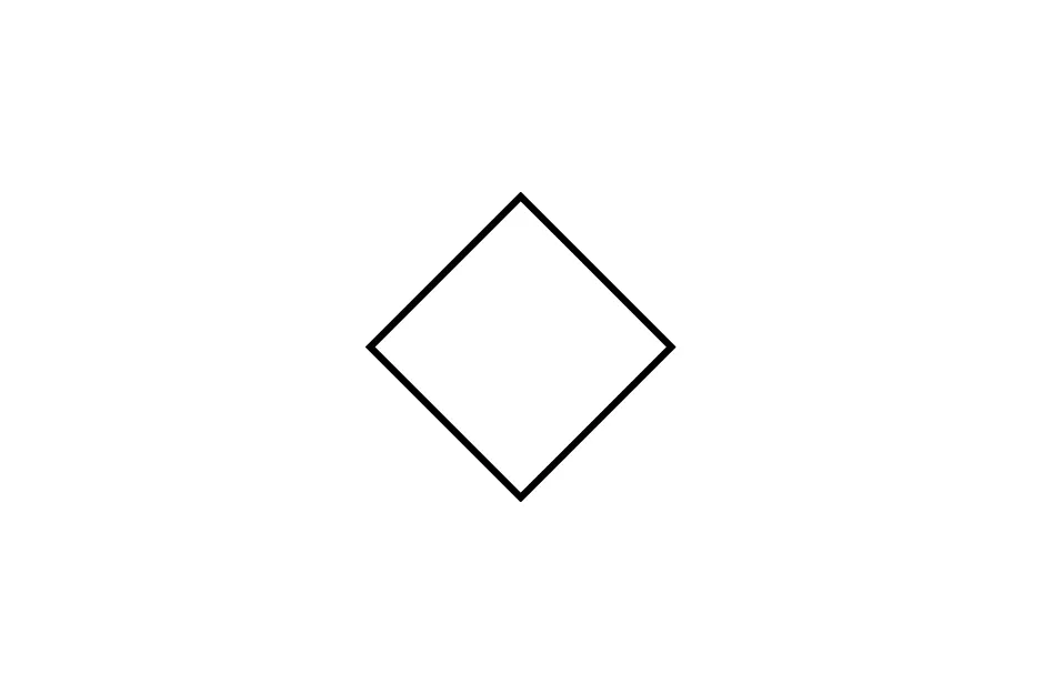 Simple black diamond shape shown as figure to complete the sequence puzzle with focus on figure correctly completing sequence.