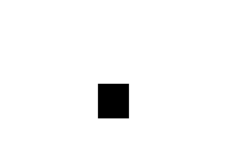 Black square centered on a white background, representing the missing piece in the matrix puzzle.