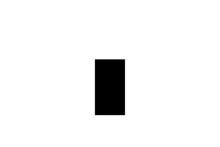 A solid black rectangular shape centered on a white background, representing a missing piece in the matrix.