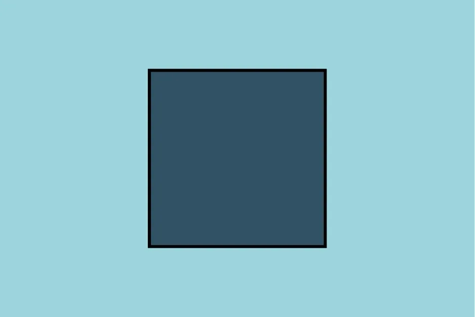 Dark blue square centered on light blue background representing the missing piece in the matrix puzzle.