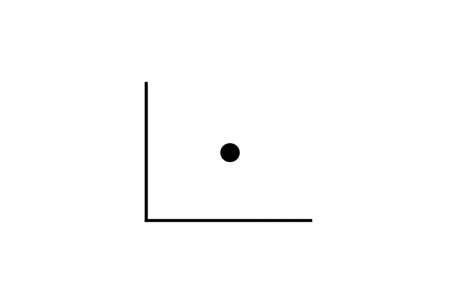 Black dot centered inside an incomplete L-shaped matrix, choosing the piece that completes the matrix concept.