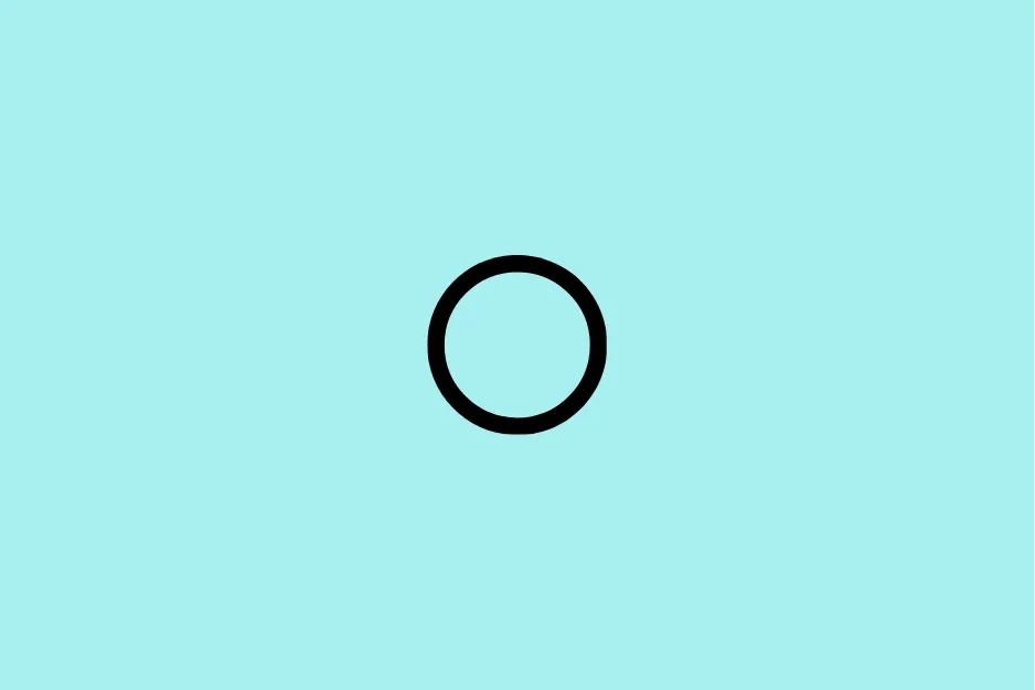 Simple black circle on a light blue background as part of completing the progressive matrix puzzle.