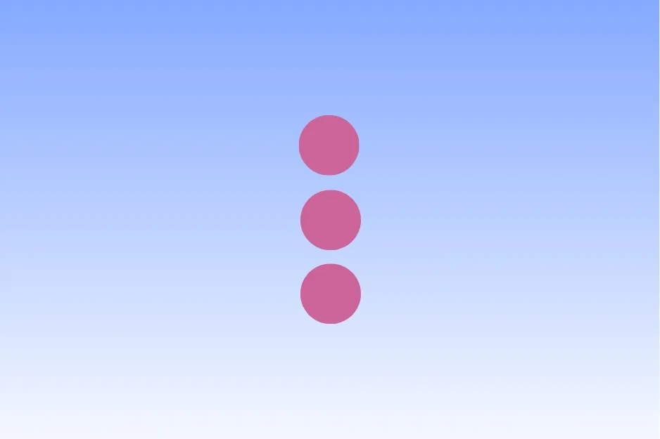 Three vertically aligned pink circles on a gradient blue background illustrating which of these follows the pattern B.