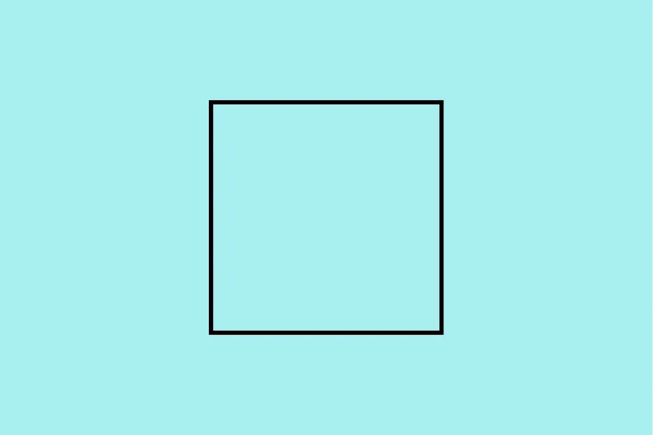 Simple black outline of a square on a light blue background representing a progressive matrix element.