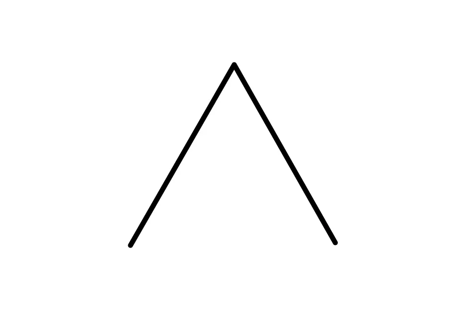 Simple black figure resembling an incomplete triangle, used to pick the figure that completes the series D.