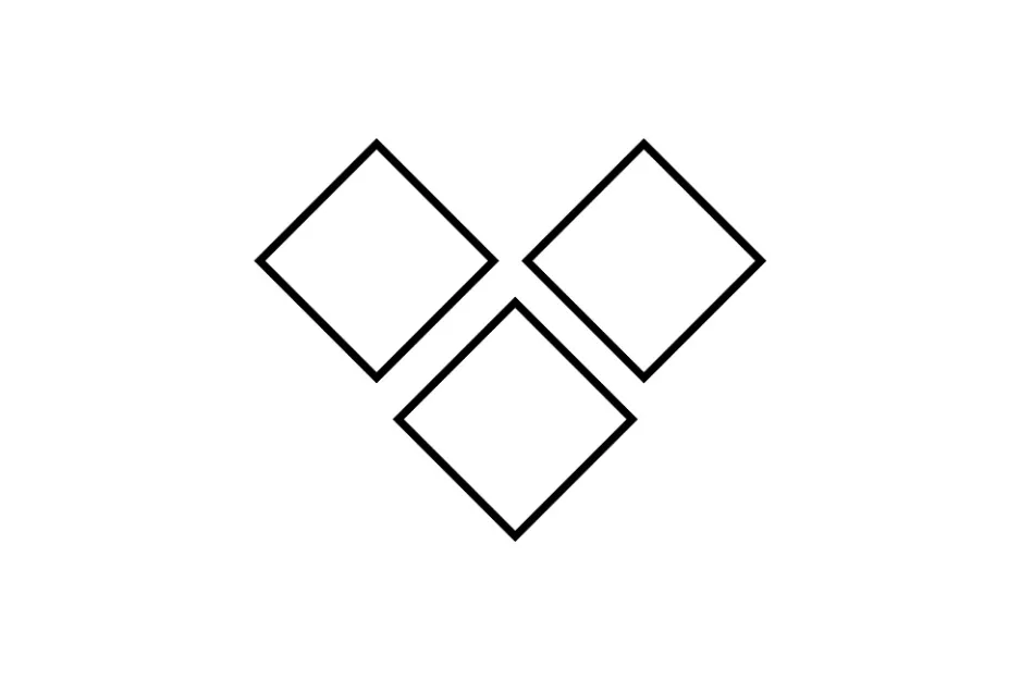 Three outlined diamond shapes arranged to help choose the piece that completes the matrix with option D.