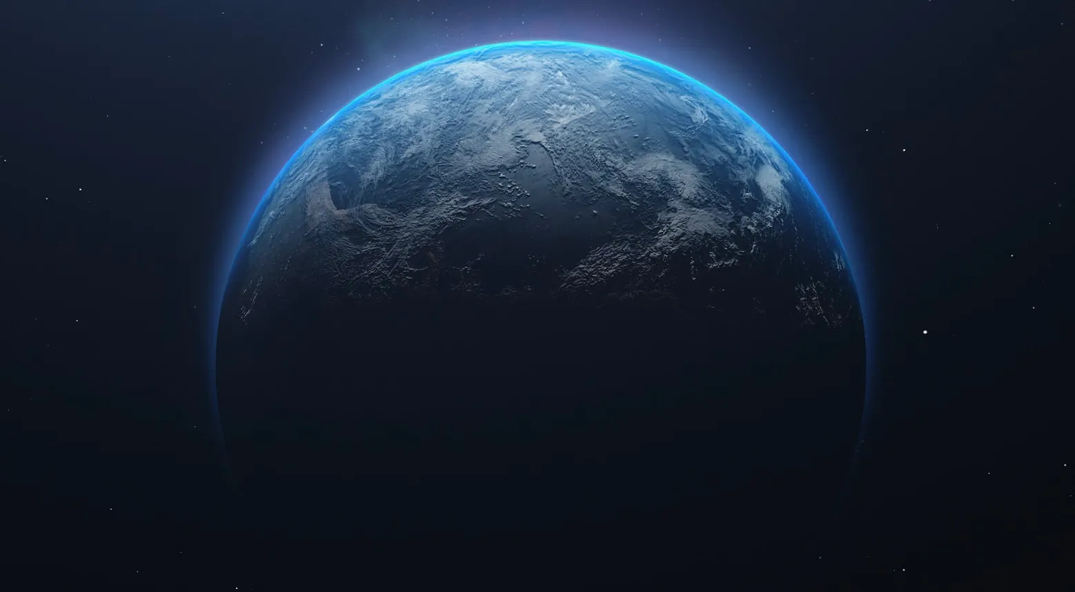 Earth from space with glowing atmosphere representing the first living creature to reach Earth's orbit quiz concept.