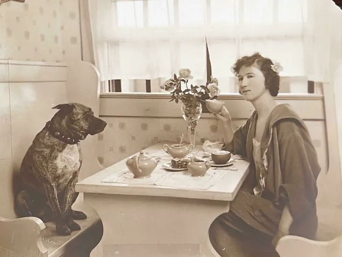 My 2nd Great-Grandma Judy And Her Adoring Breakfast Companion, C. 1910