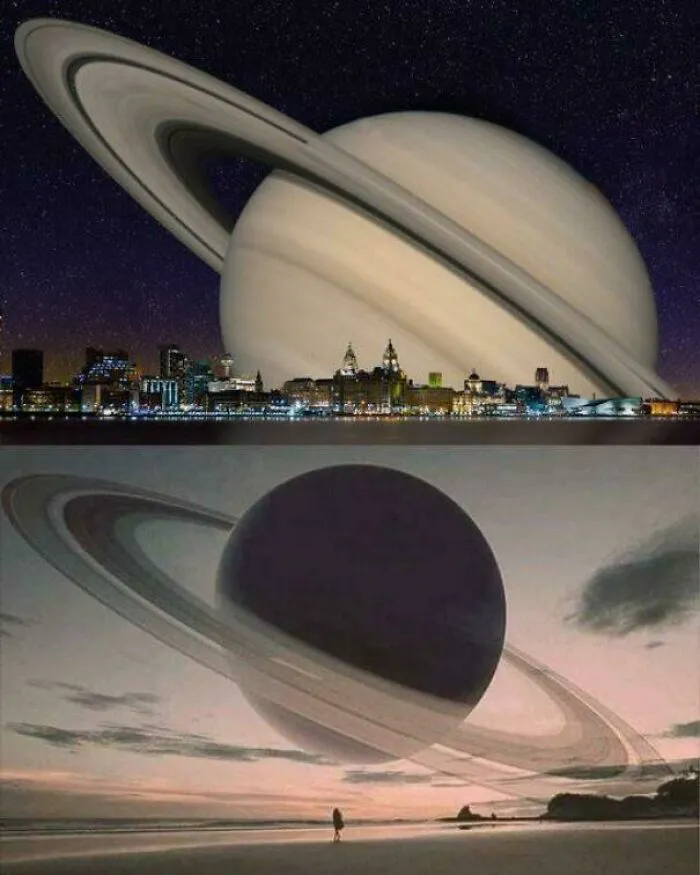 If Saturn Were As Close To Earth As The Moon, This Is What It Would Look Like