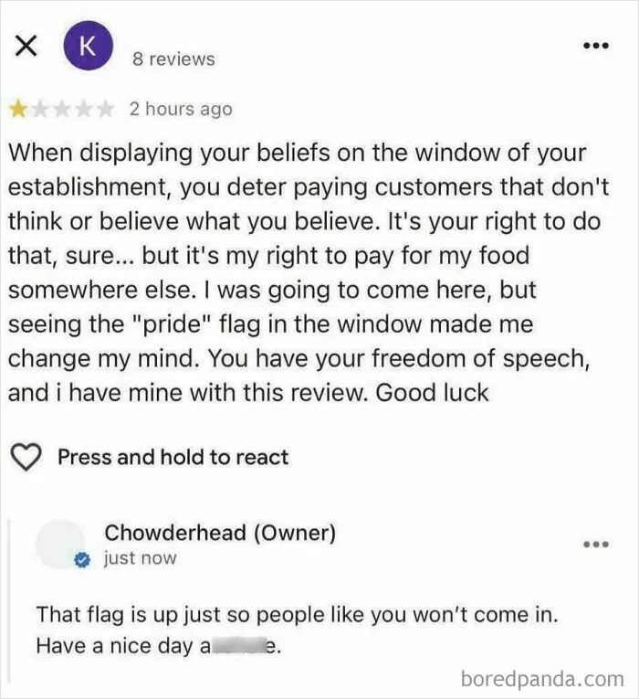 One Star Review For Pride Flag