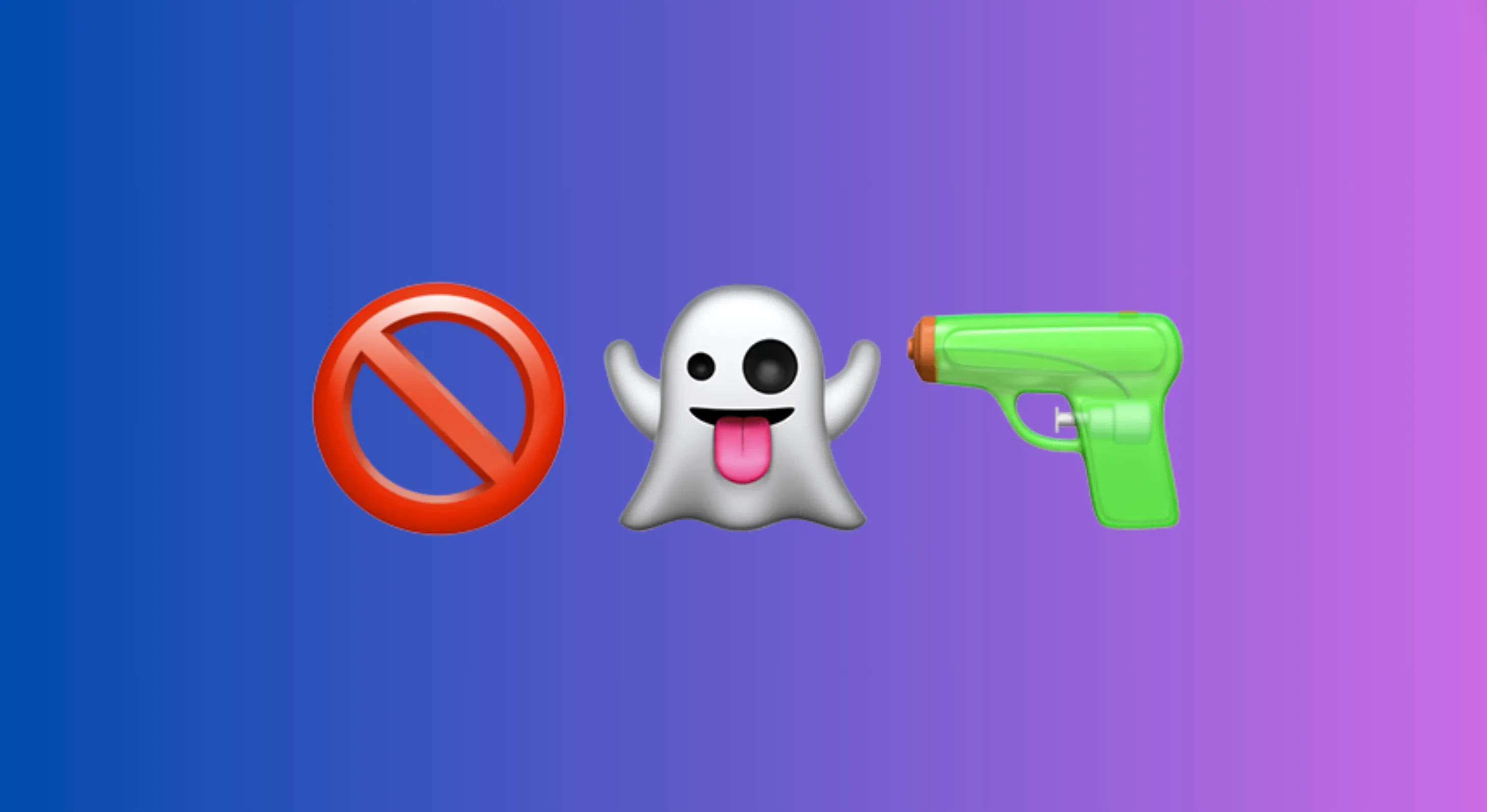 Emoji combo showing no symbol, ghost, and toy water gun representing a famous movie guessing game clue.