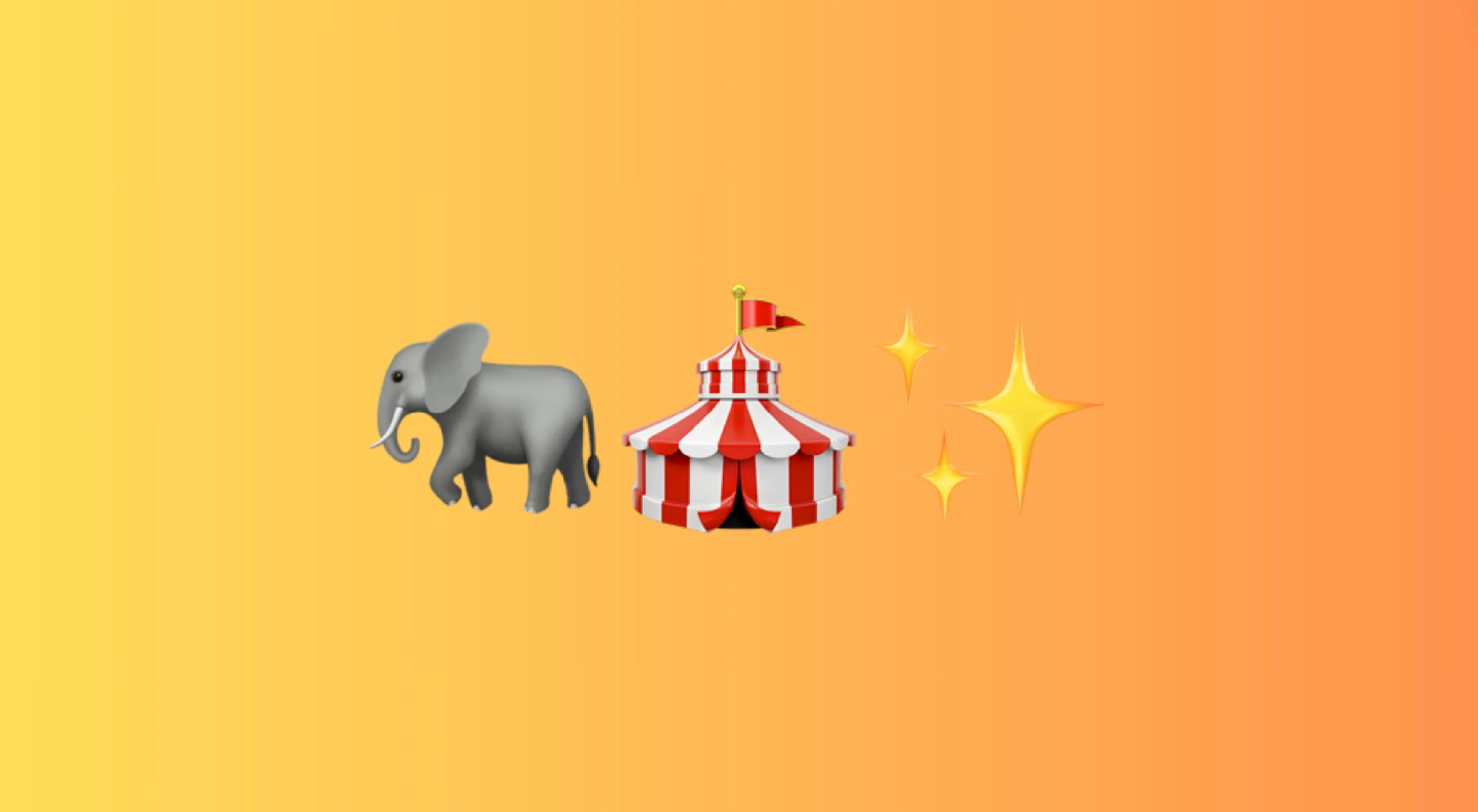 Emoji combo featuring an elephant, circus tent, and sparkles hinting at a famous animated movie guess the famous movie.