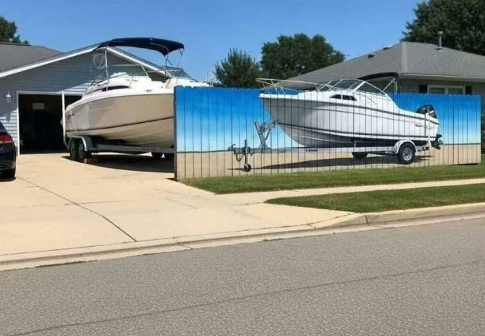 Man Who Kept His Boat Beside His House Was Ordered By The City To Put Up A Fence To Hide The Boat From View