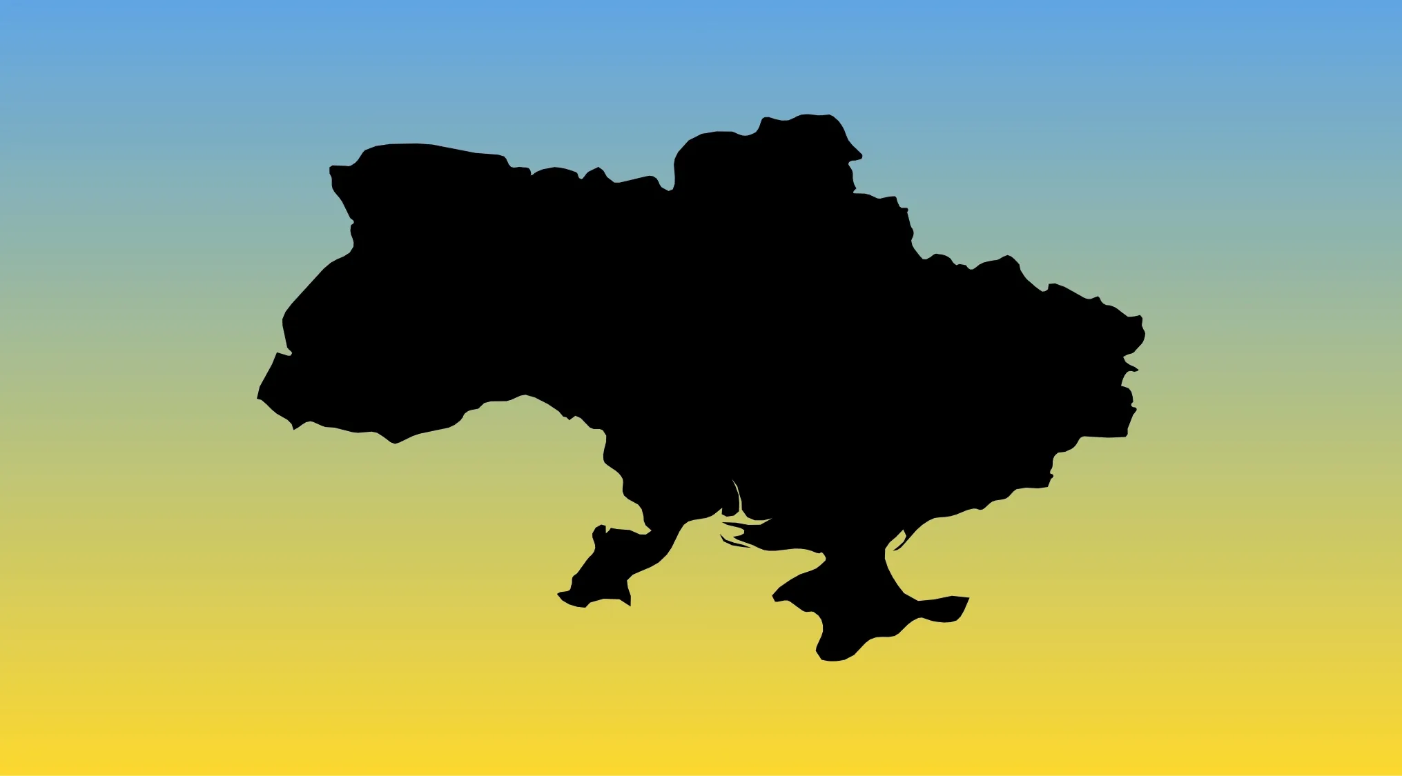 Silhouette of a European country outline on a blue and yellow gradient background for country guessing game.