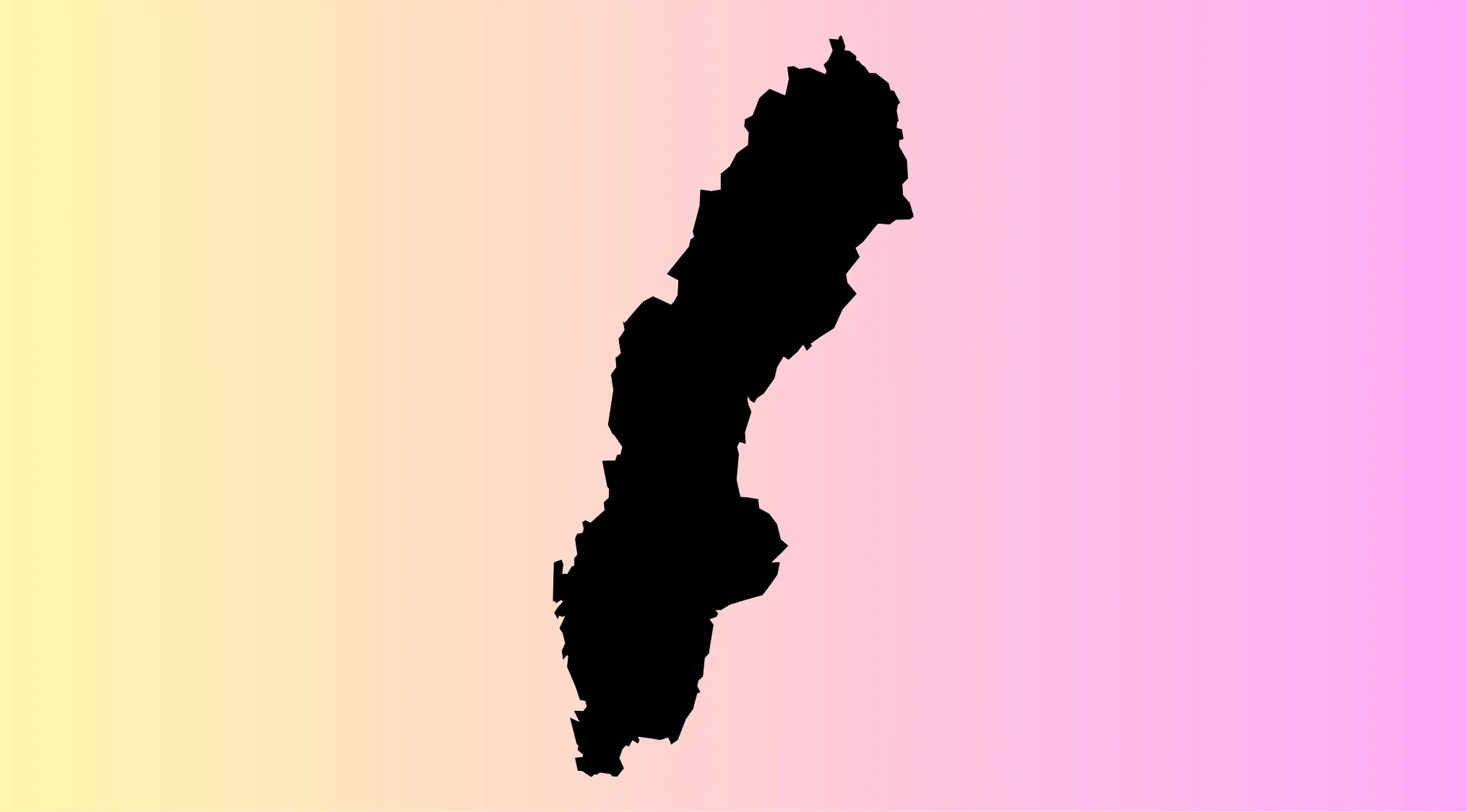 Silhouette of a European country outline on a gradient background for guessing the European country quiz.