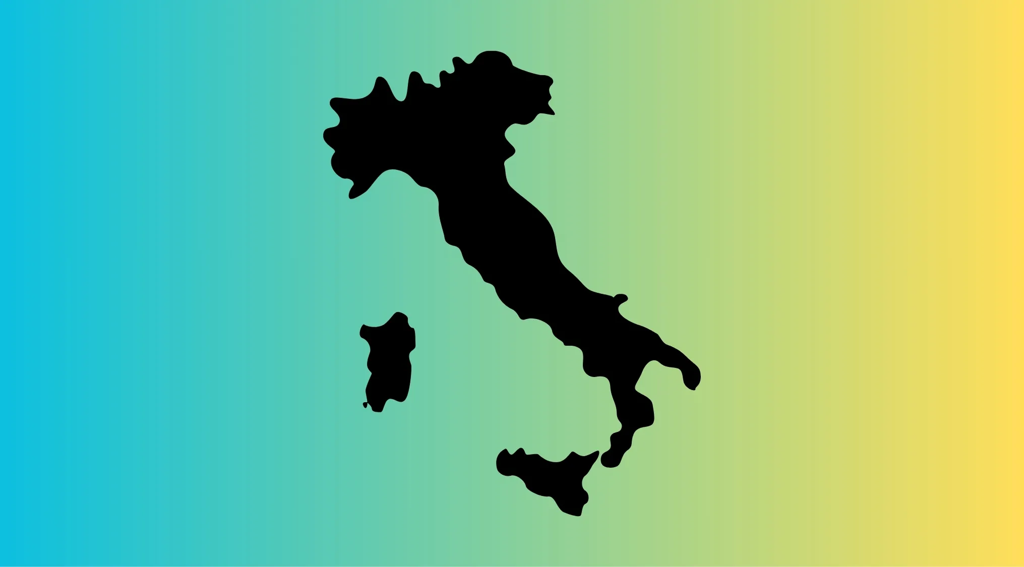 Outline of a European country silhouette on a blue to yellow gradient background for country identification quiz.