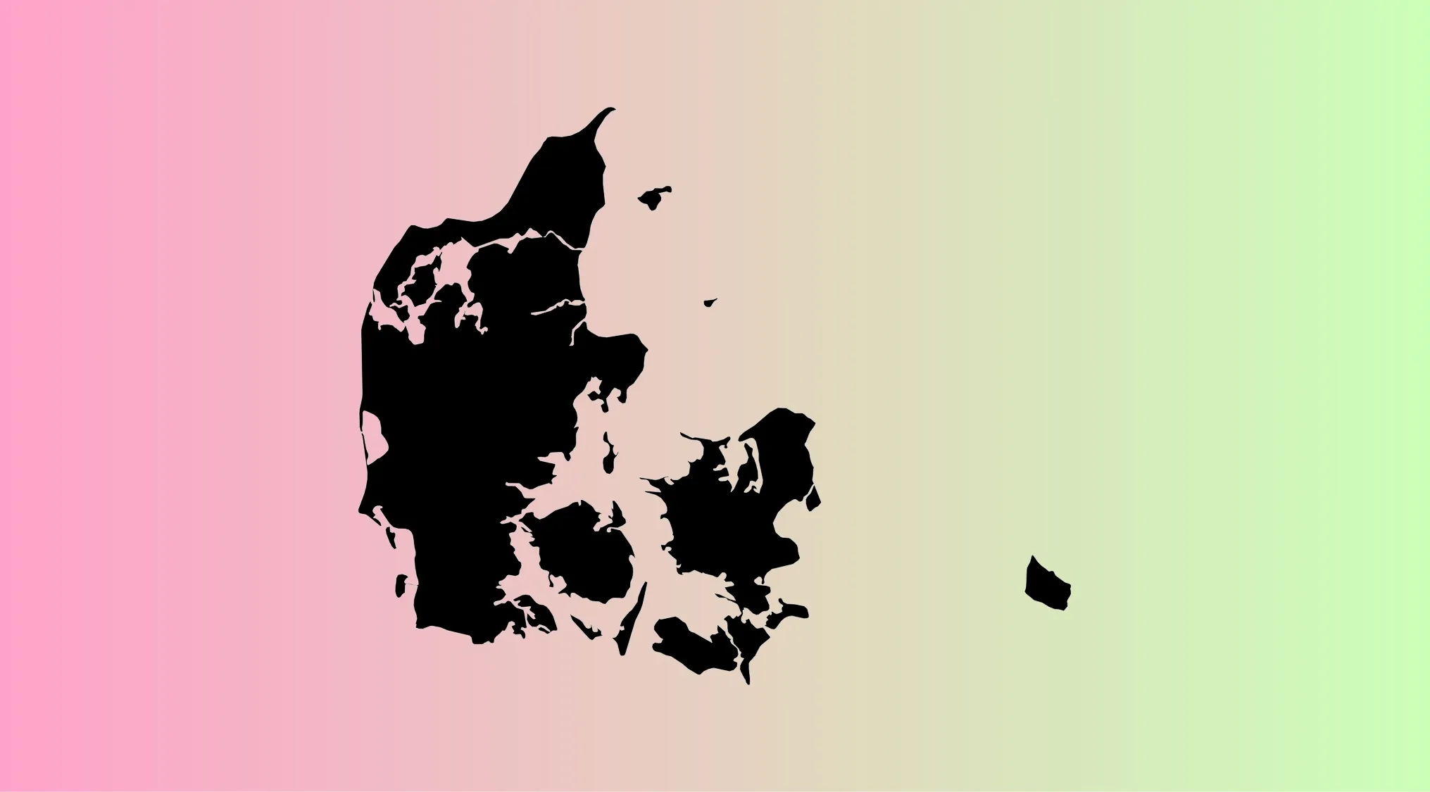 Outline of a European country silhouette on a pink to green gradient background for a geography guessing game.