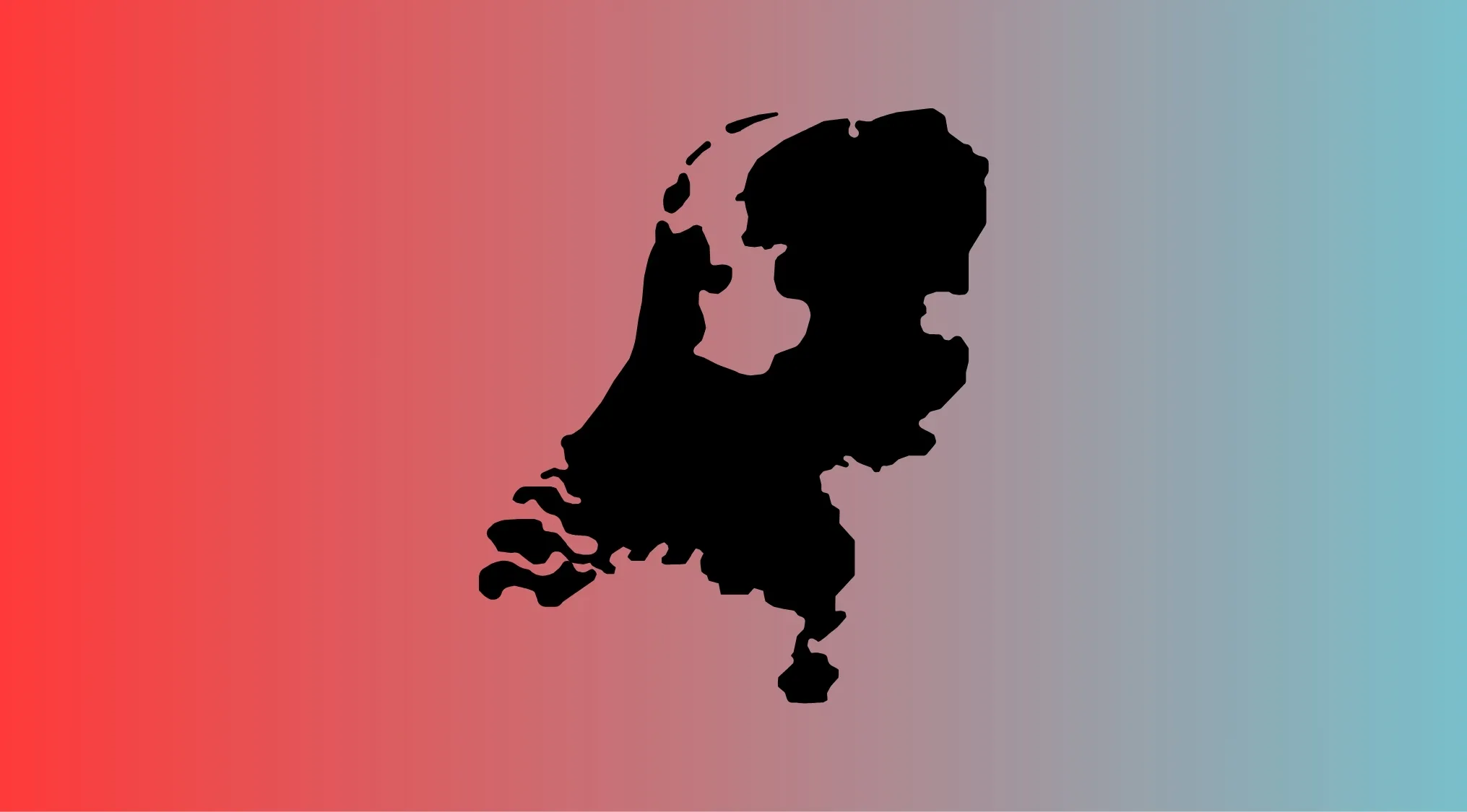Outline of a European country shown in black silhouette on a red to blue gradient background for guessing.