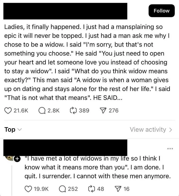 Widow ≠ Spinster