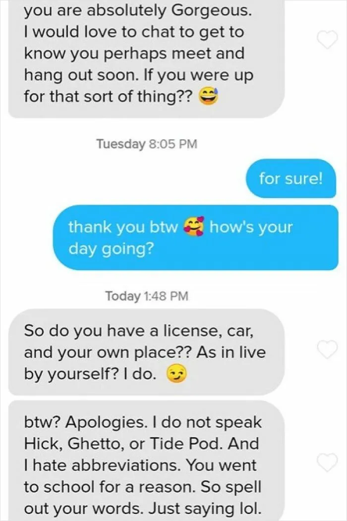 Nothing Is More Romantic Than Getting Mad Over "Btw"