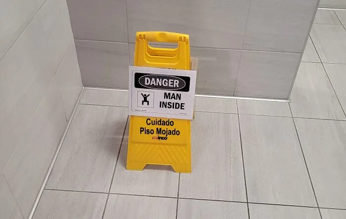 This Is The Sign My Gym Puts Up When The Janitors Are Cleaning The Women's Locker Room