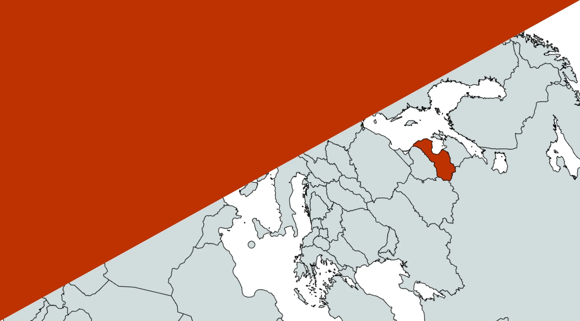 Map showing a country highlighted in red, part of the Guess The Country From The Crazy Map challenge.