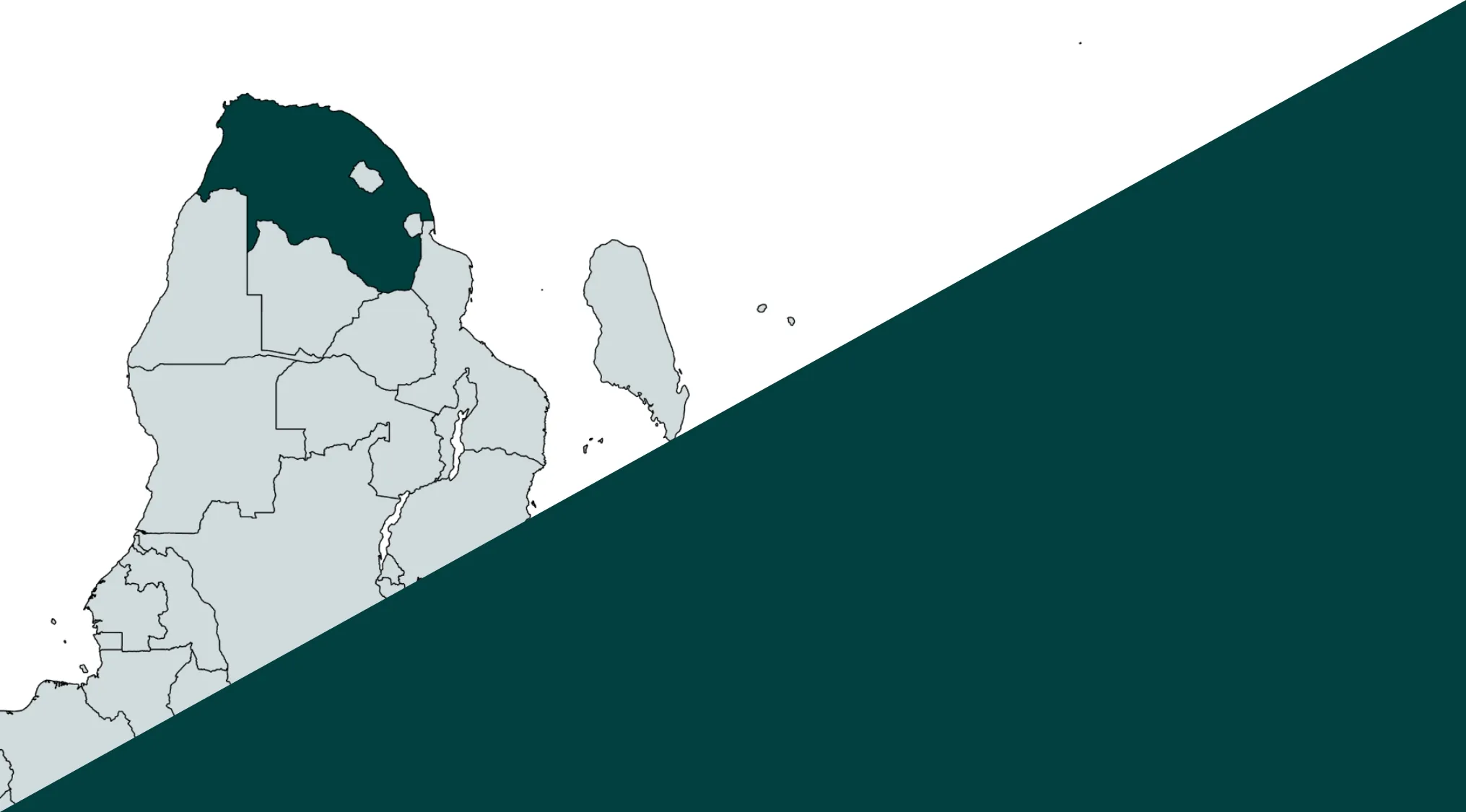 Mirrored map highlighting a northern region of a country with borders, part of Guess The Country from the crazy map.