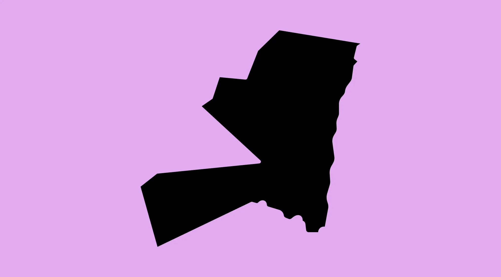 Rotated black country outline on purple background, part of guess the country from the crazy map quiz.