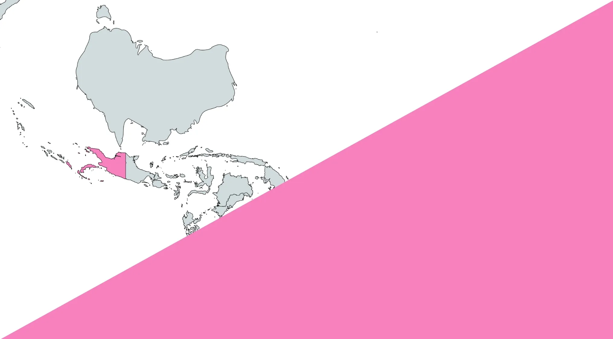 Mirrored map of a Central American country highlighted in pink, part of a guess the country from the crazy map challenge.